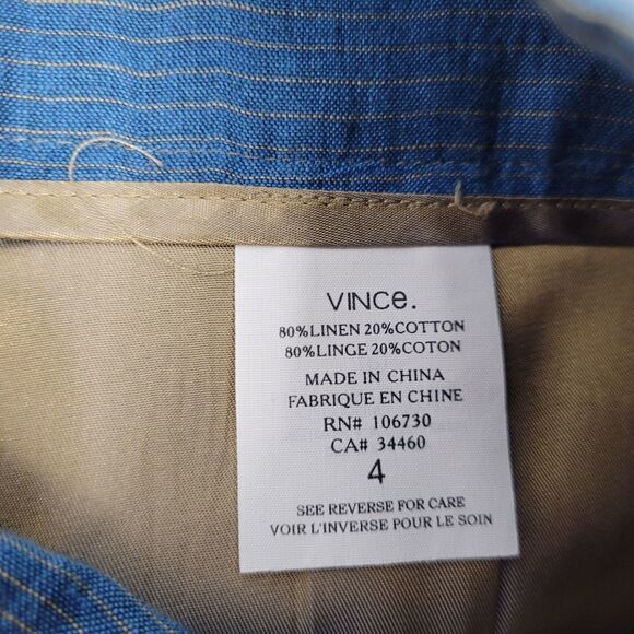 VINCE ombre linen blend striped skirt with pockets 4‎ - Picture 3 of 10